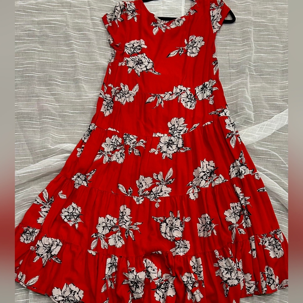 Floral Red Dress